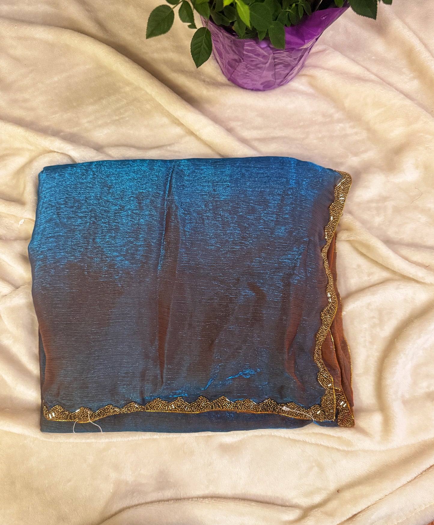 Sapphire Blue Fendy Saree